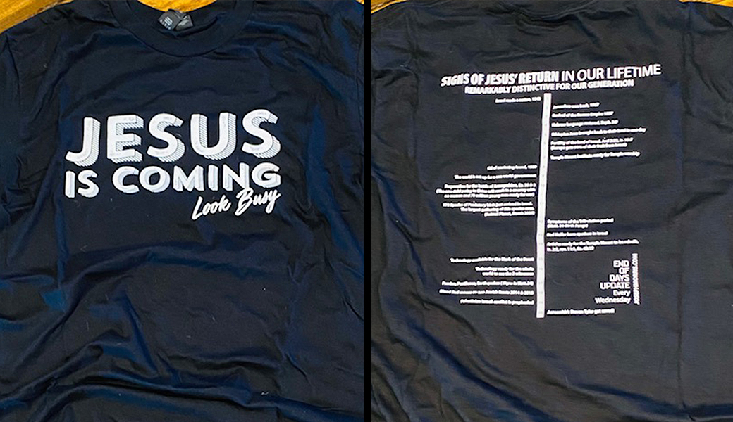 Jesus is Coming T-shirt (BLACK) Front Large
